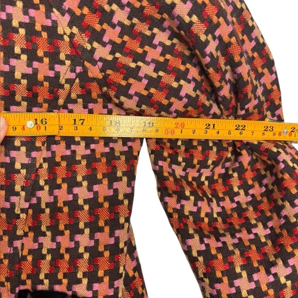 VTG Y2K Tweed Artsy Abstract Multi Pattern Colorful Blazer Anthro Britt Ryan 6 - Picture 10 of 13